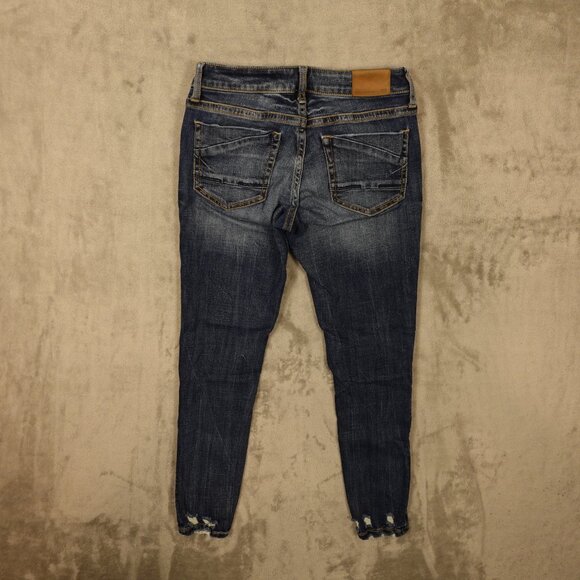 BKE Jeans Stella Slim Fit Low Rise Ankle Skinny Women's 26 Blue Denim Distressed - Picture 9 of 10